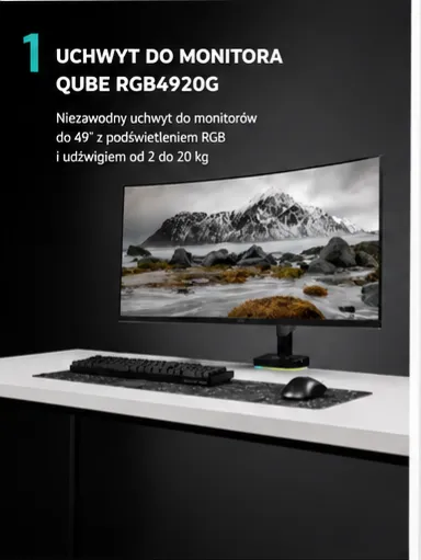 Uchwyt do monitora Qube RGB4920G