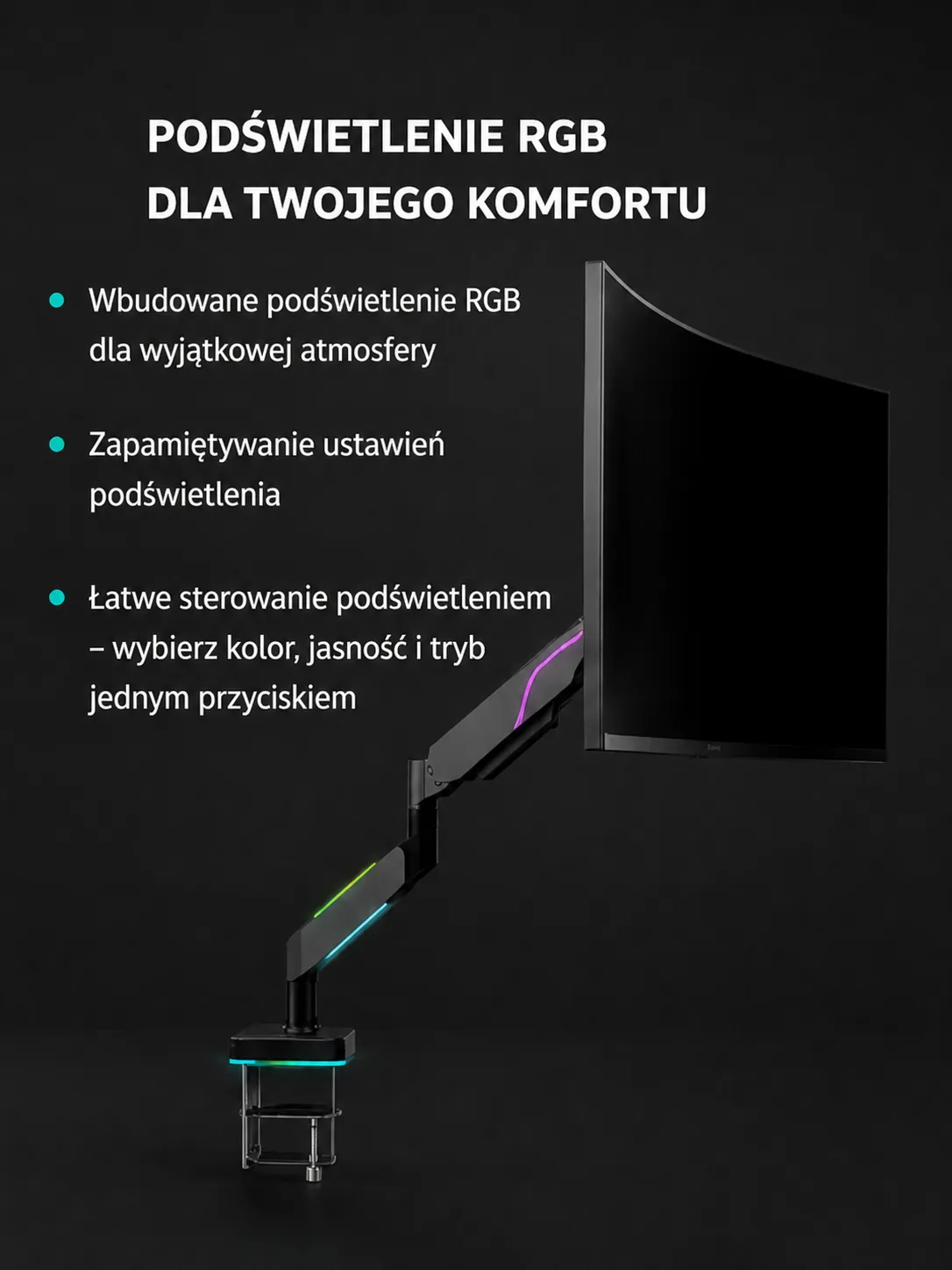 Podświetlenie RGB uchwytu Qube RGB4920G