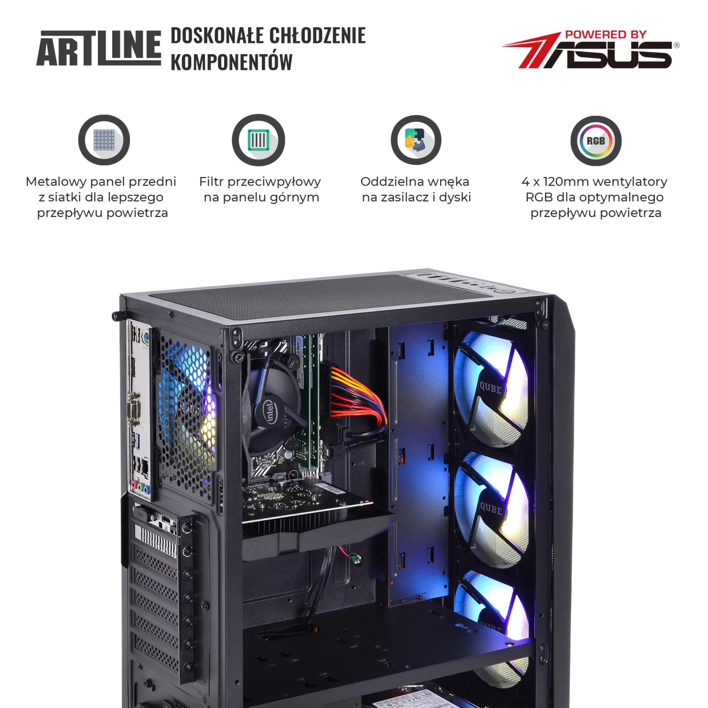 Komputer gamingowy ARTLINE Gaming X35 i5 12400F RTX 3050 8GB B3164 cena - zdjęcie 2