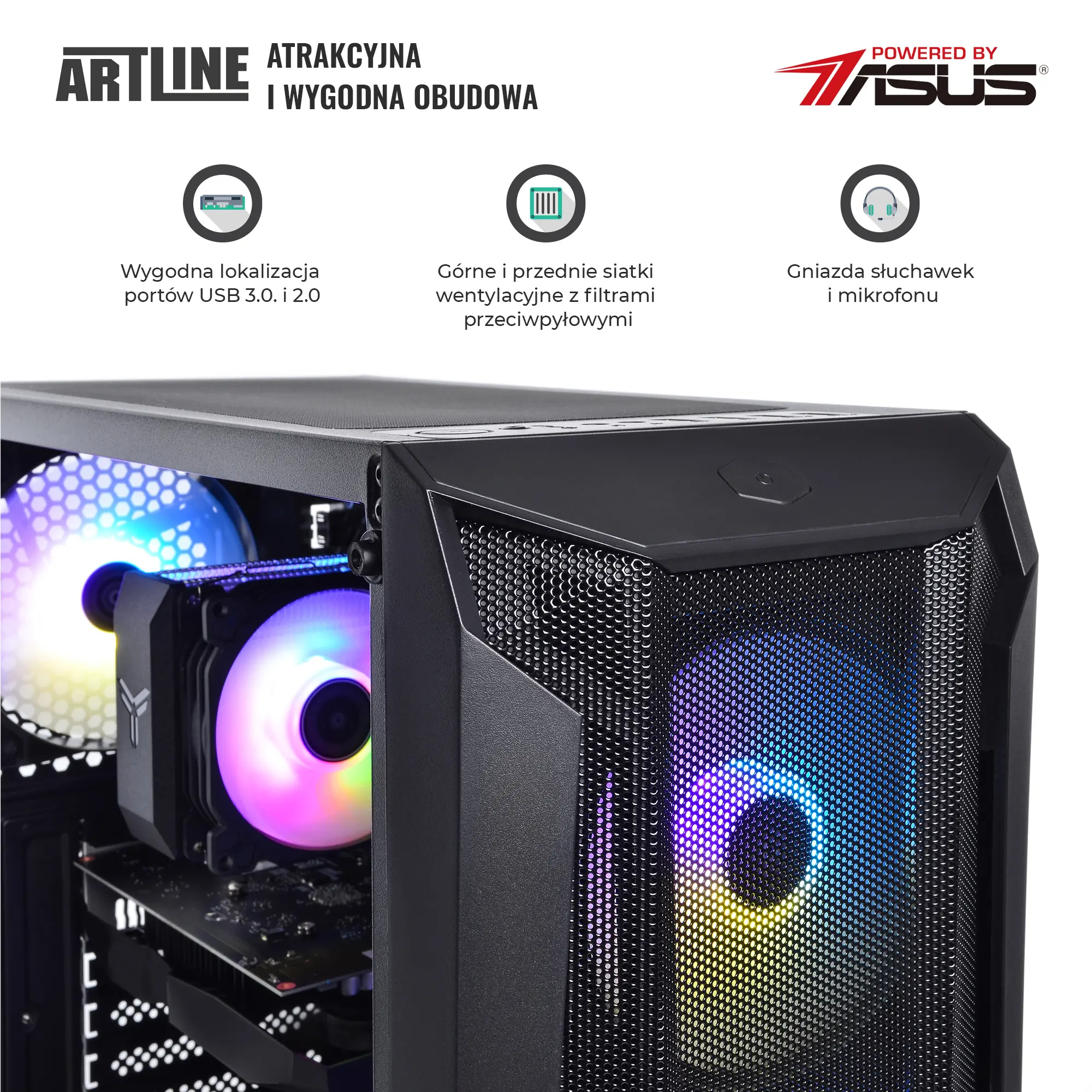 Komputer gamingowy ARTLINE Gaming X35 i5 12400F RTX 3050 8GB B3164 cena - zdjęcie 3