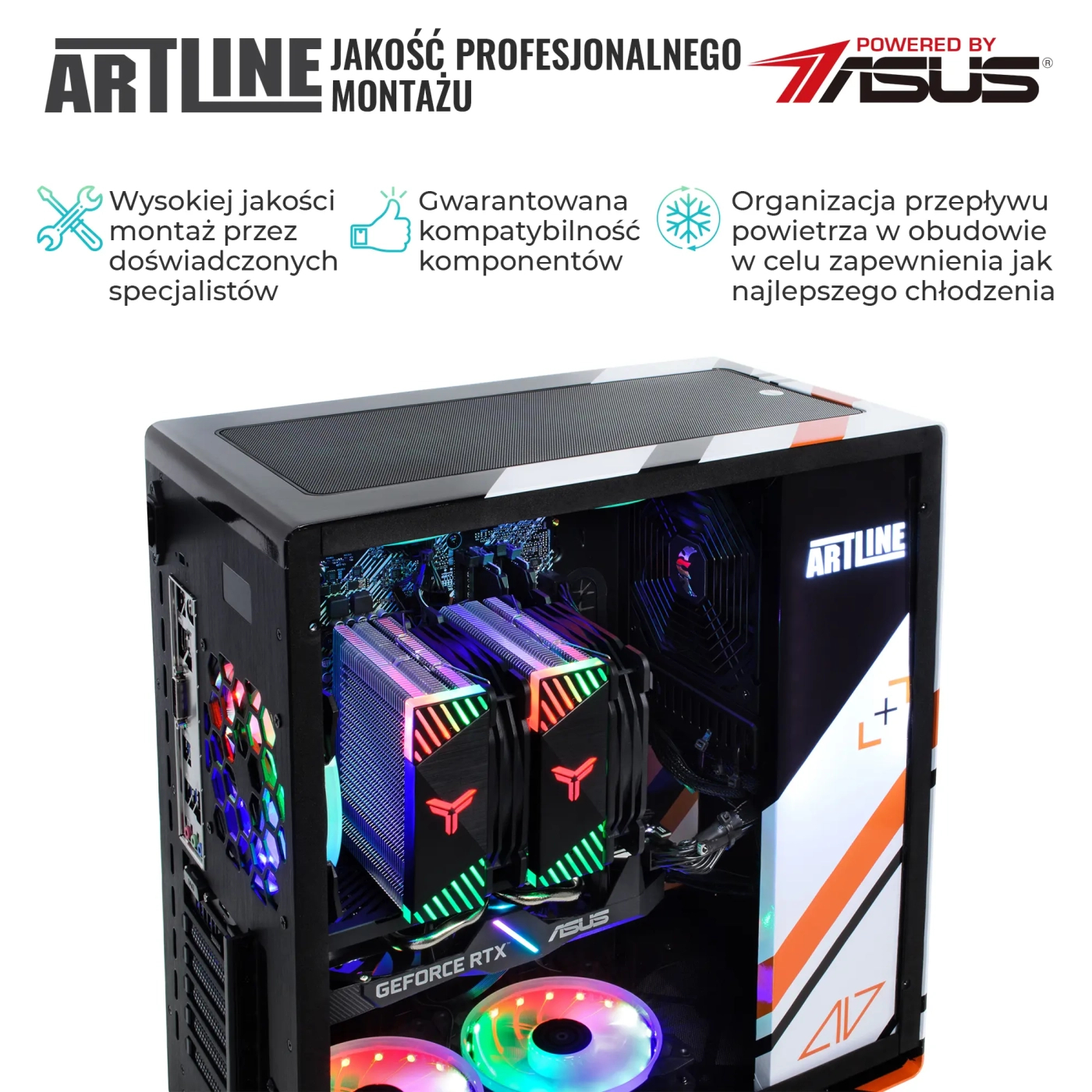 Komputer gamingowy ARTLINE Overlord ASMV i5 13500 RTX 4070 12GB GA32102 cena - zdjęcie 4