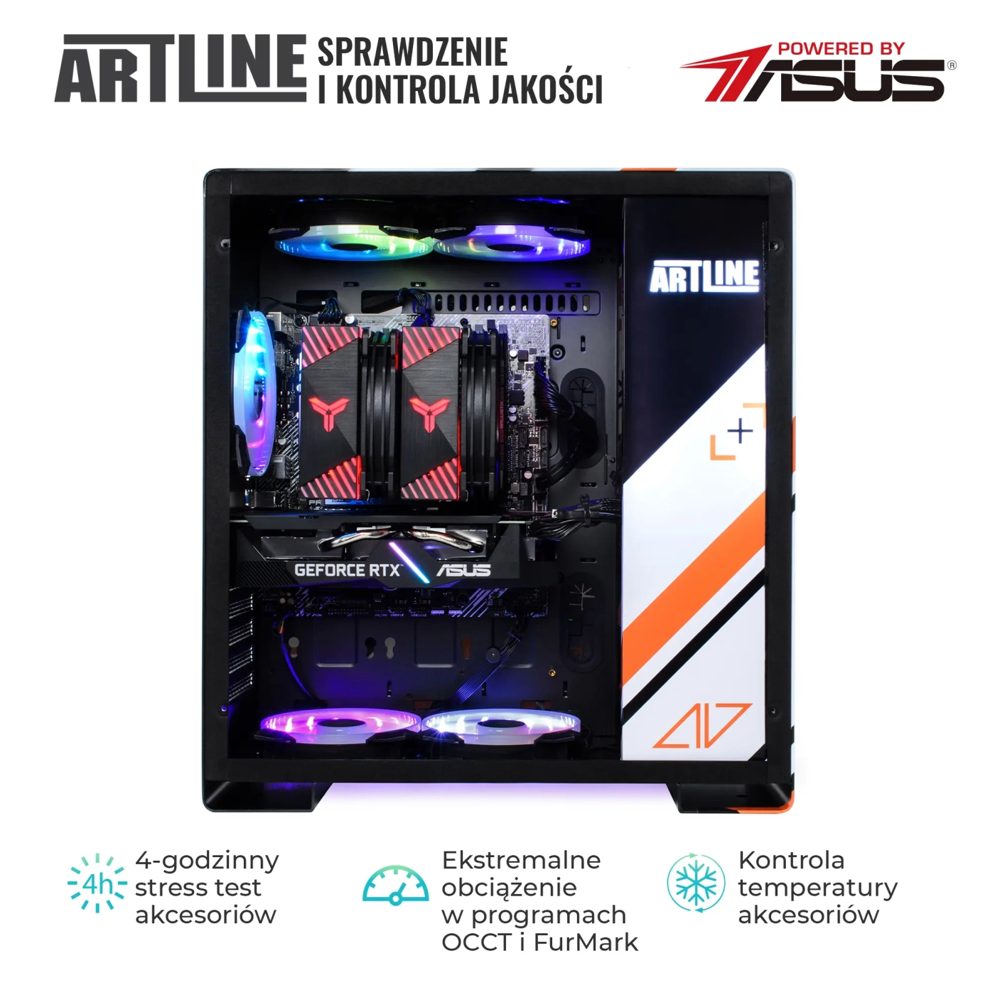 Komputer gamingowy ARTLINE Overlord ASMV i5 13500 RTX 4070 12GB GA32102 cena - zdjęcie 5