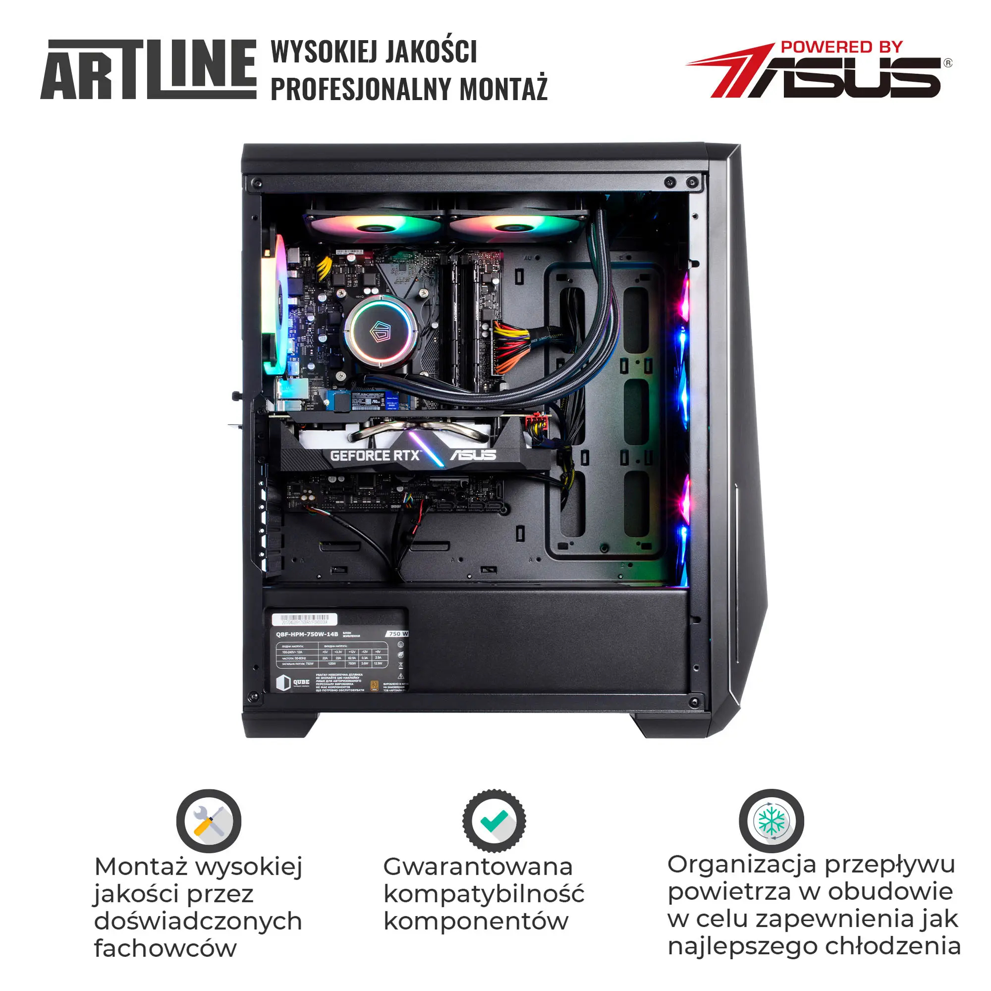 Komputer gamingowy ARTLINE Gaming X91 i5 13600KF RTX 4070 12GB W11642Win cena - zdjęcie 5