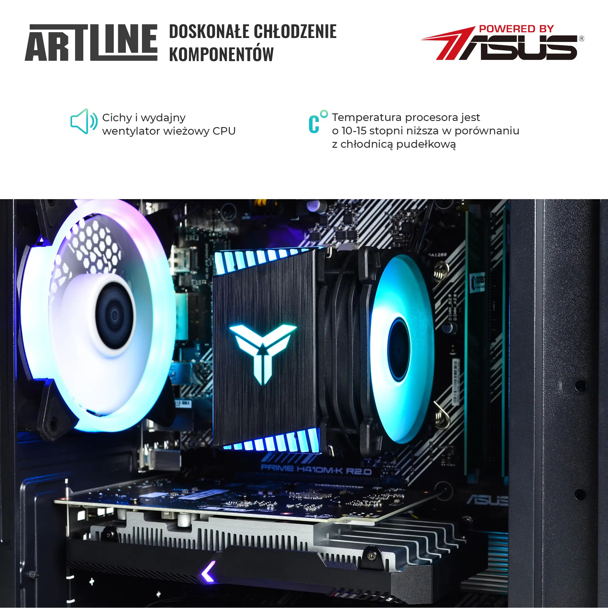 Komputer gamingowy ARTLINE Gaming X45 Ryzen 5 5500 RTX 3050 8GB CR1641 cena - zdjęcie 2
