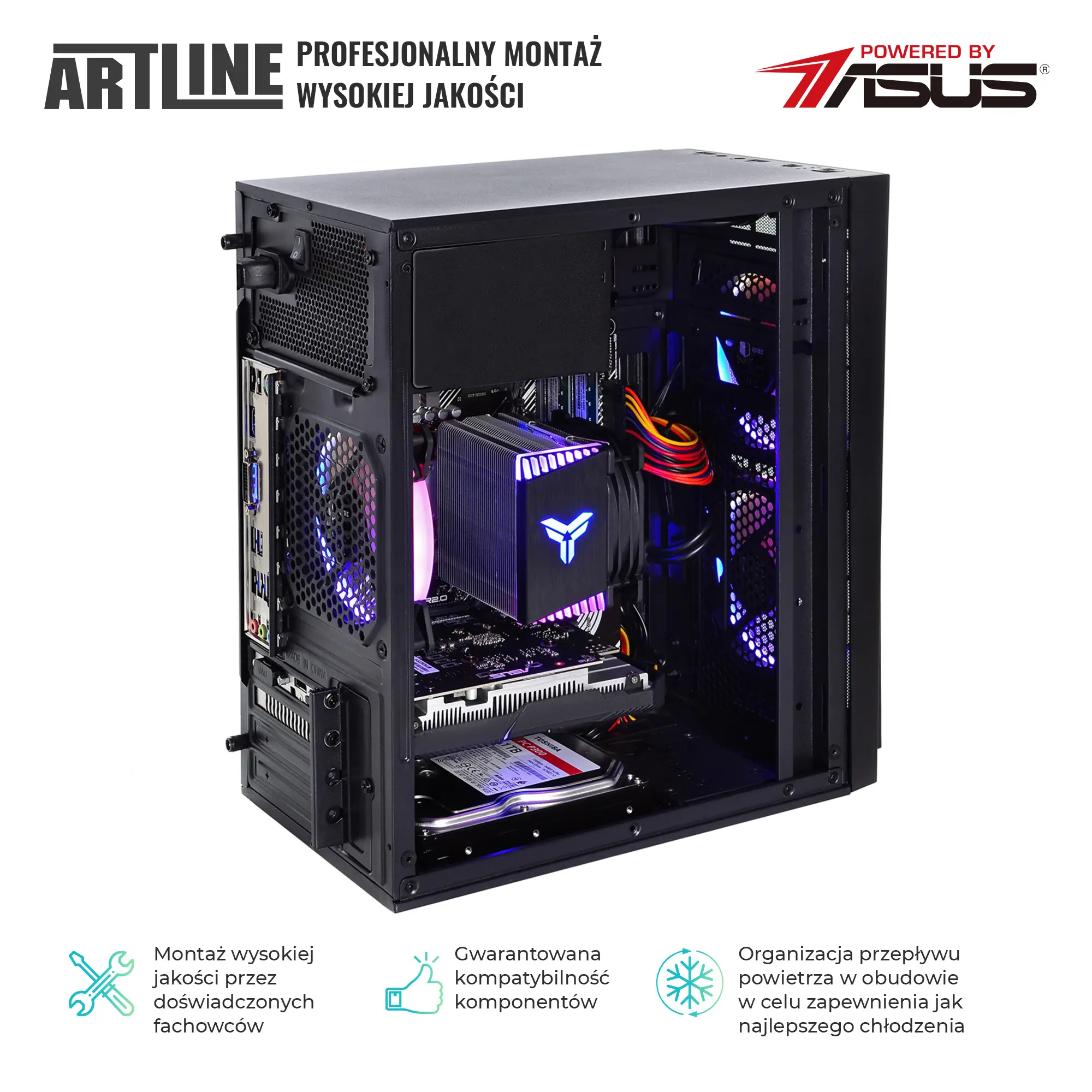 Komputer gamingowy ARTLINE Gaming X45 Ryzen 5 5500 RTX 3050 8GB CR1641 cena - zdjęcie 4