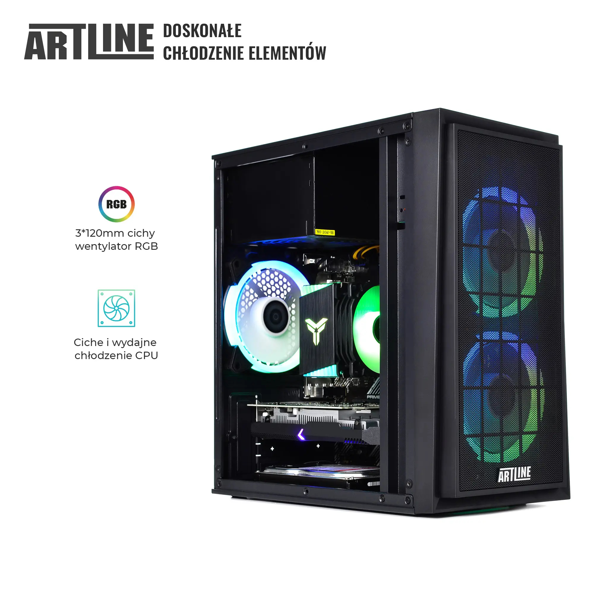 Komputer gamingowy ARTLINE Gaming X45 Ryzen 5 5500 RTX 3050 8GB CR1621 cena - zdjęcie 1