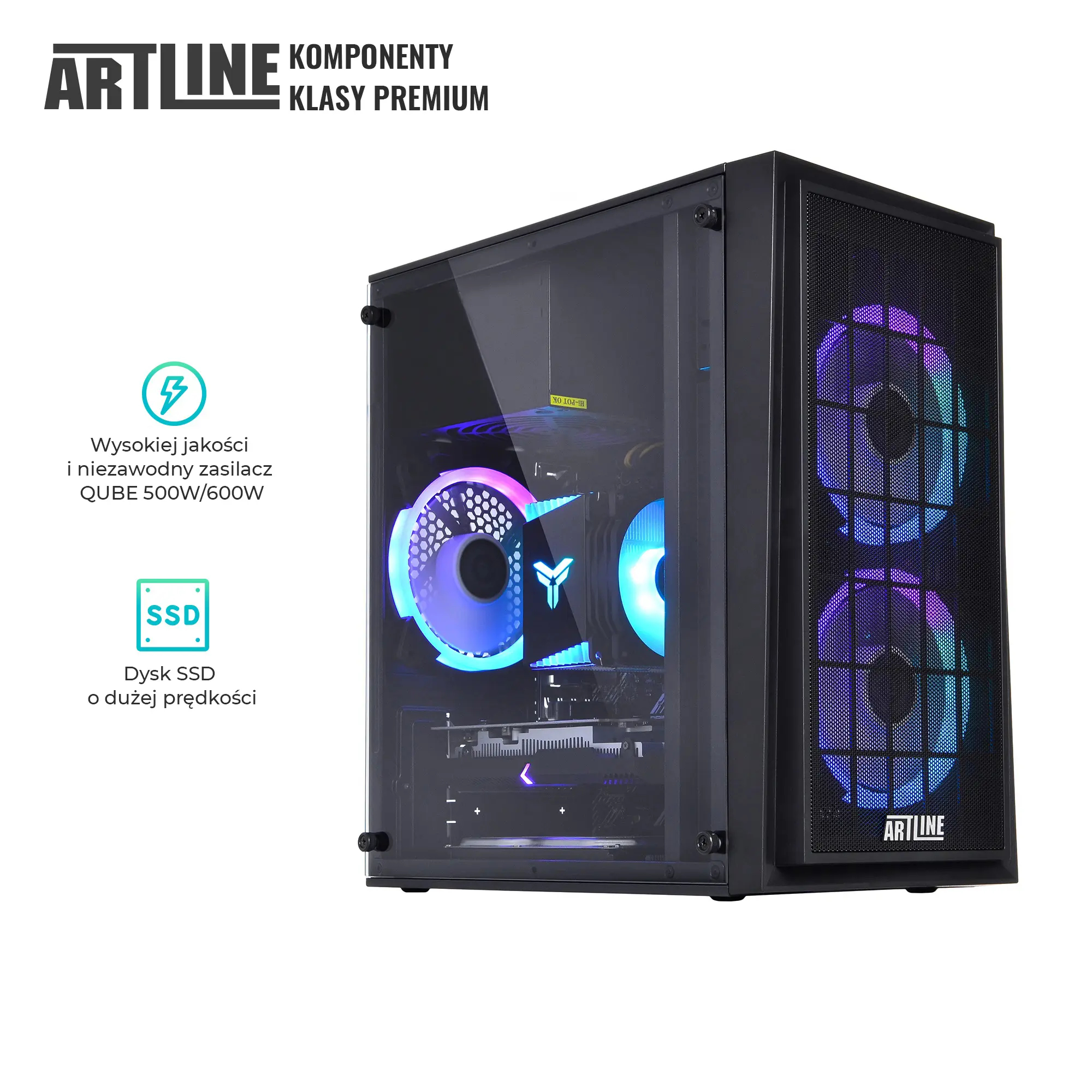 Komputer gamingowy ARTLINE Gaming X45 Ryzen 5 5500 RTX 3050 8GB CR1621 cena - zdjęcie 7