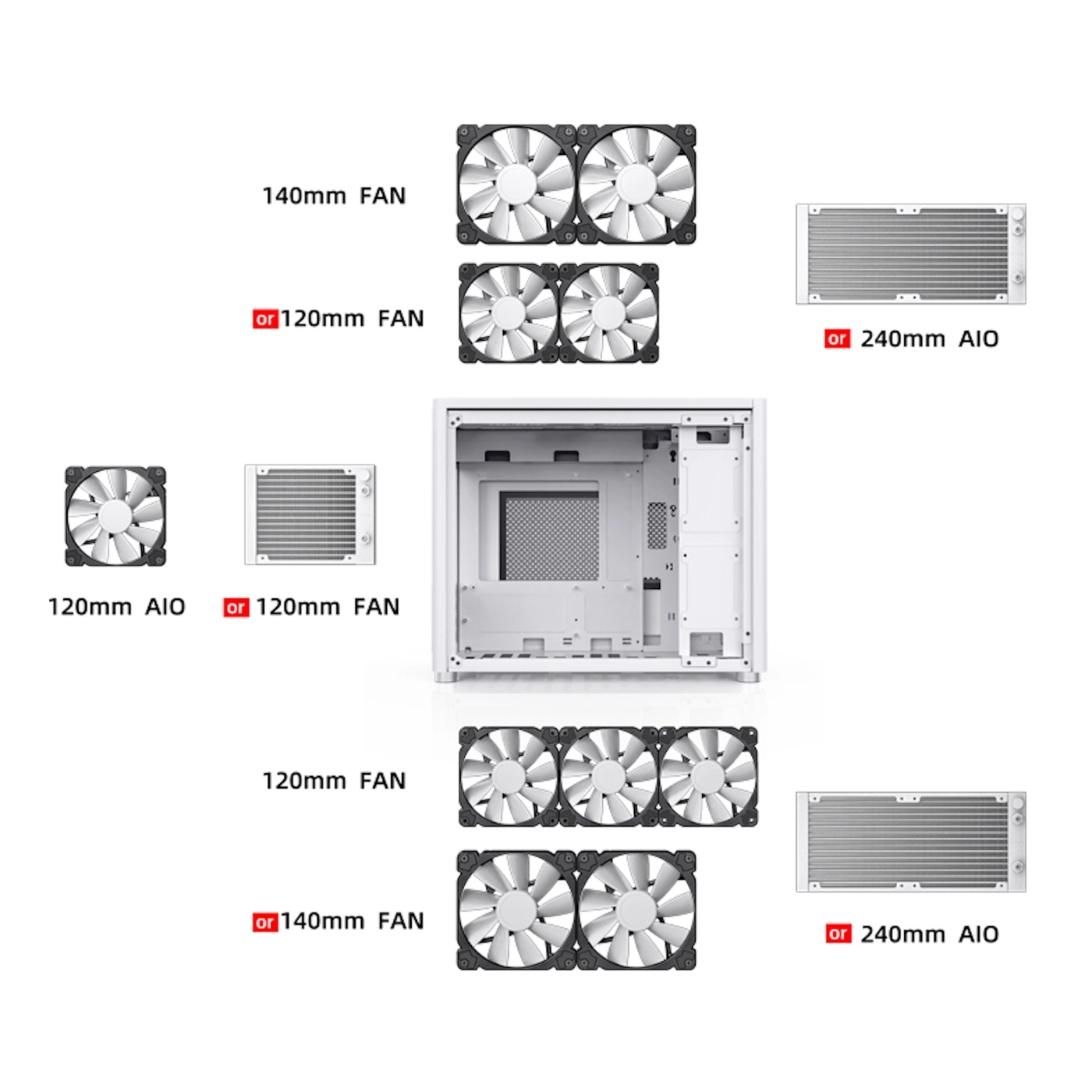 Obudowa JONSBO D30 Aluminum White cena - zdjęcie 12