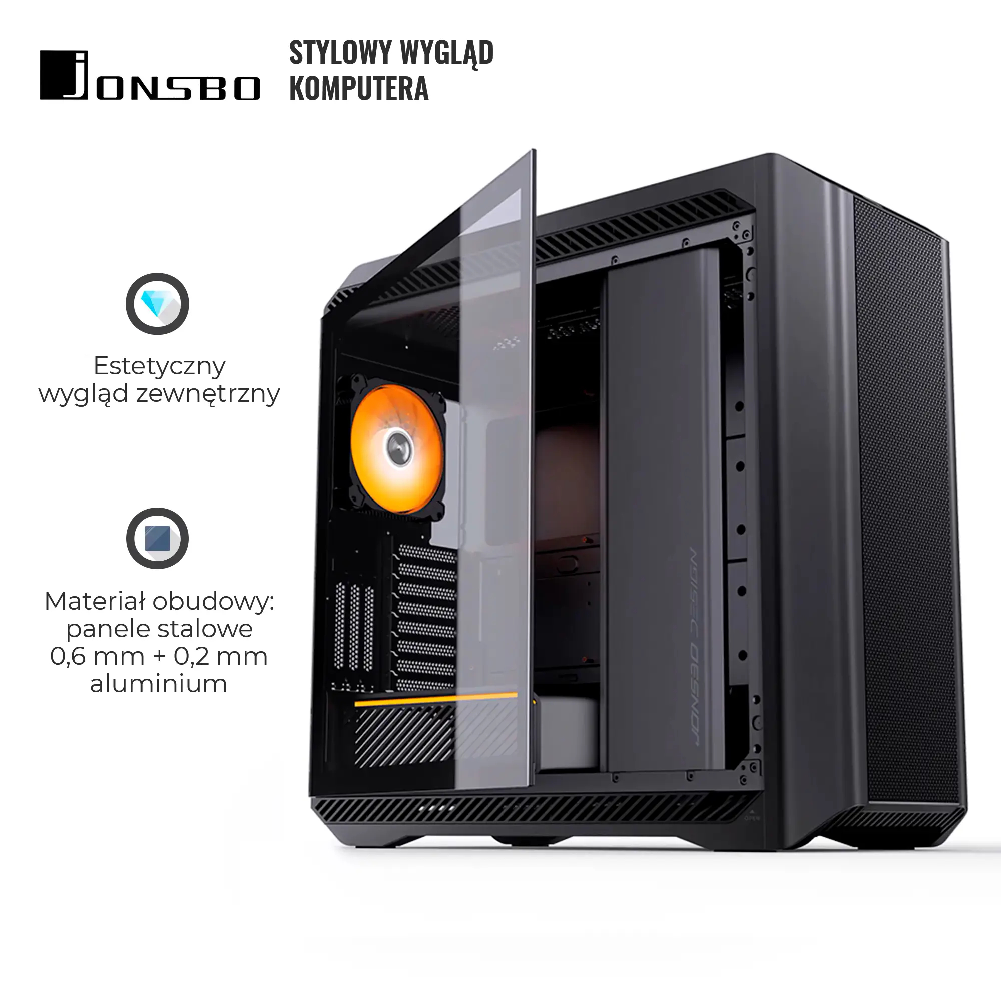 Obudowa JONSBO D500 Black cena - zdjęcie 1