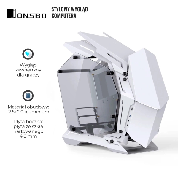 Obudowa JONSBO MOD-3 mini White cena - zdjęcie 1