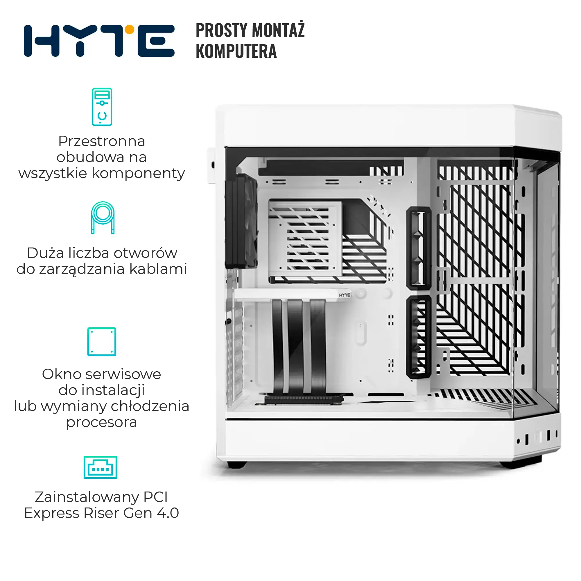 Obudowa Hyte Y60 White (CS-HYTE-Y60-WW) cena - zdjęcie 3