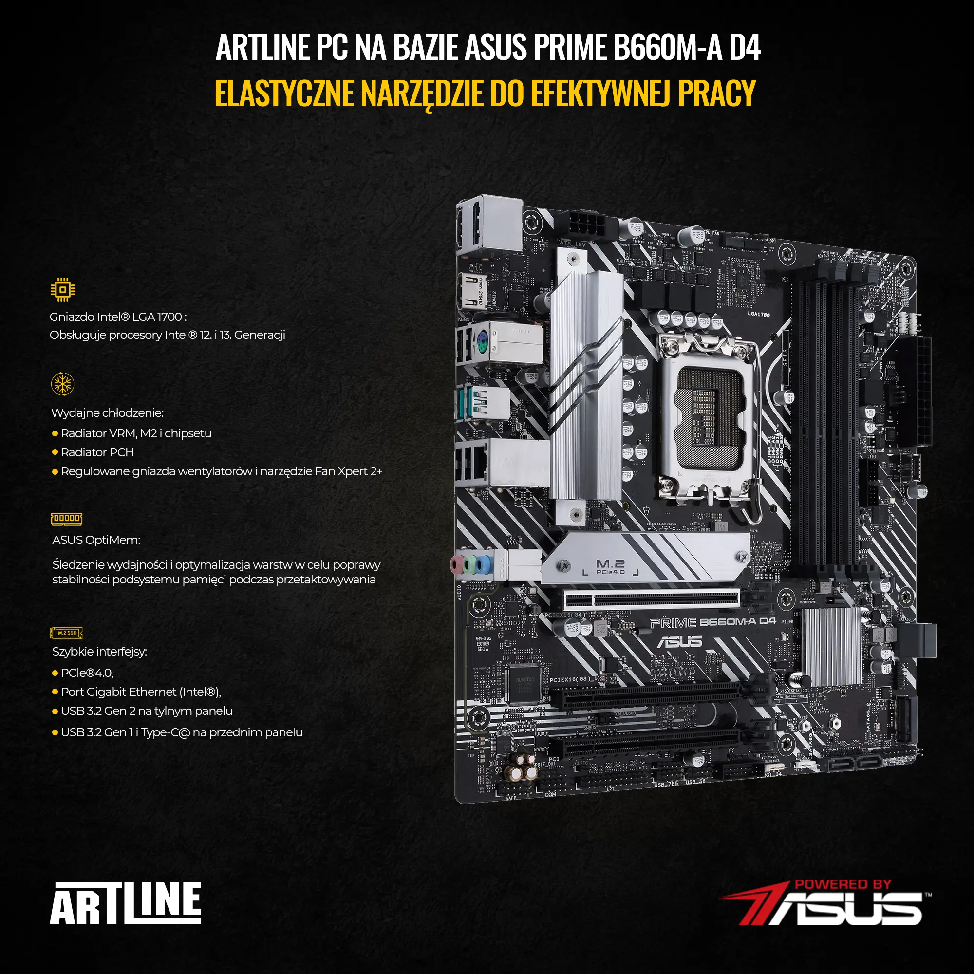 Komputer gamingowy ARTLINE Gaming X55 i5 12400F RTX 3060 12GB NM1642 cena - zdjęcie 1