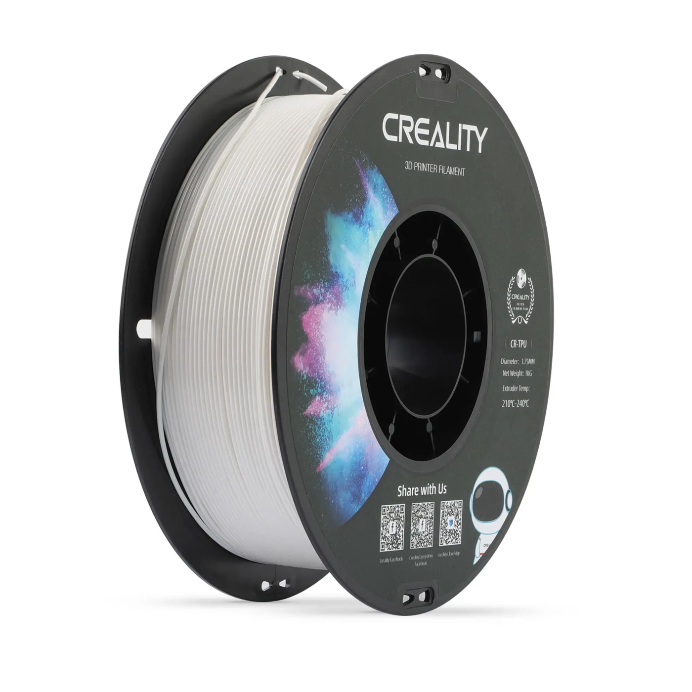 Filament TPU (tworzywo sztuczne) do drukarki 3D CREALITY 1 kg, 1,75 mm, biały (3301040033) cena - zdjęcie 0