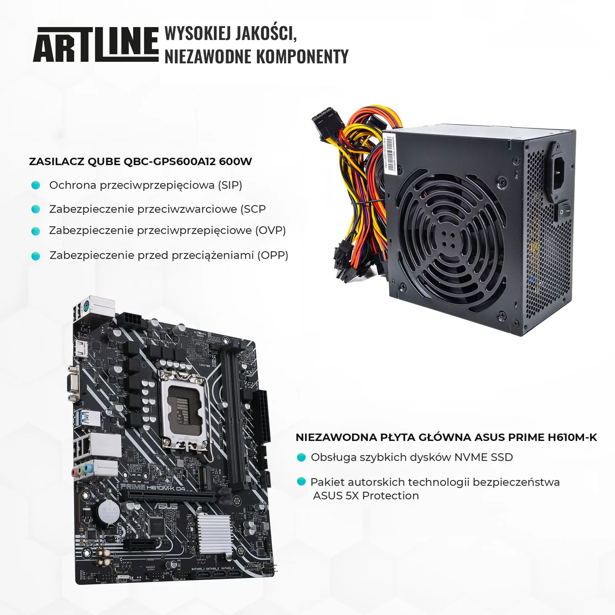 Komputer do domu ARTLINE Home H55 i3 12100F RTX 3050 8GB B31641 cena - zdjęcie 1