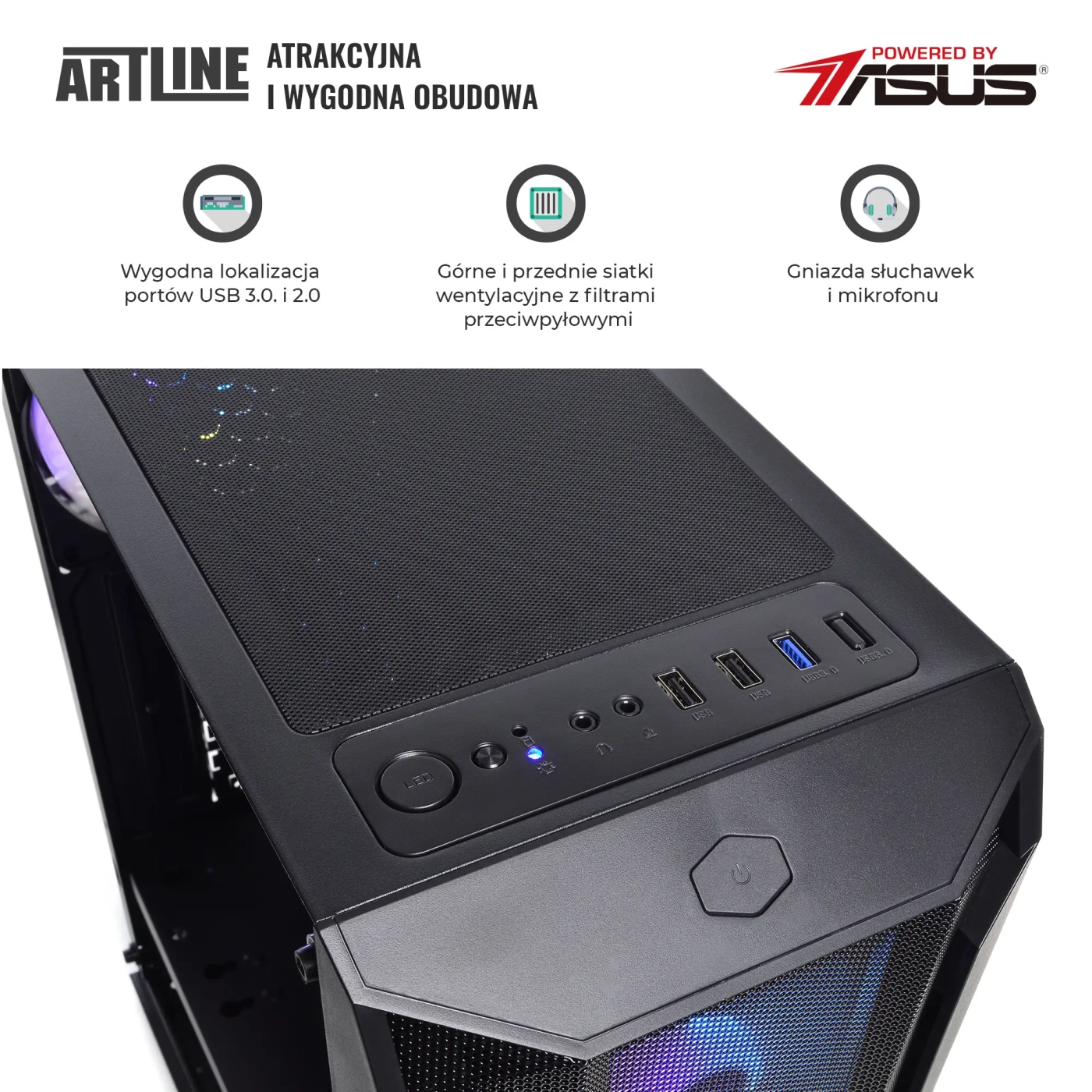 Komputer do domu ARTLINE Home H55 i3 12100F RTX 3050 8GB B31641 cena - zdjęcie 3