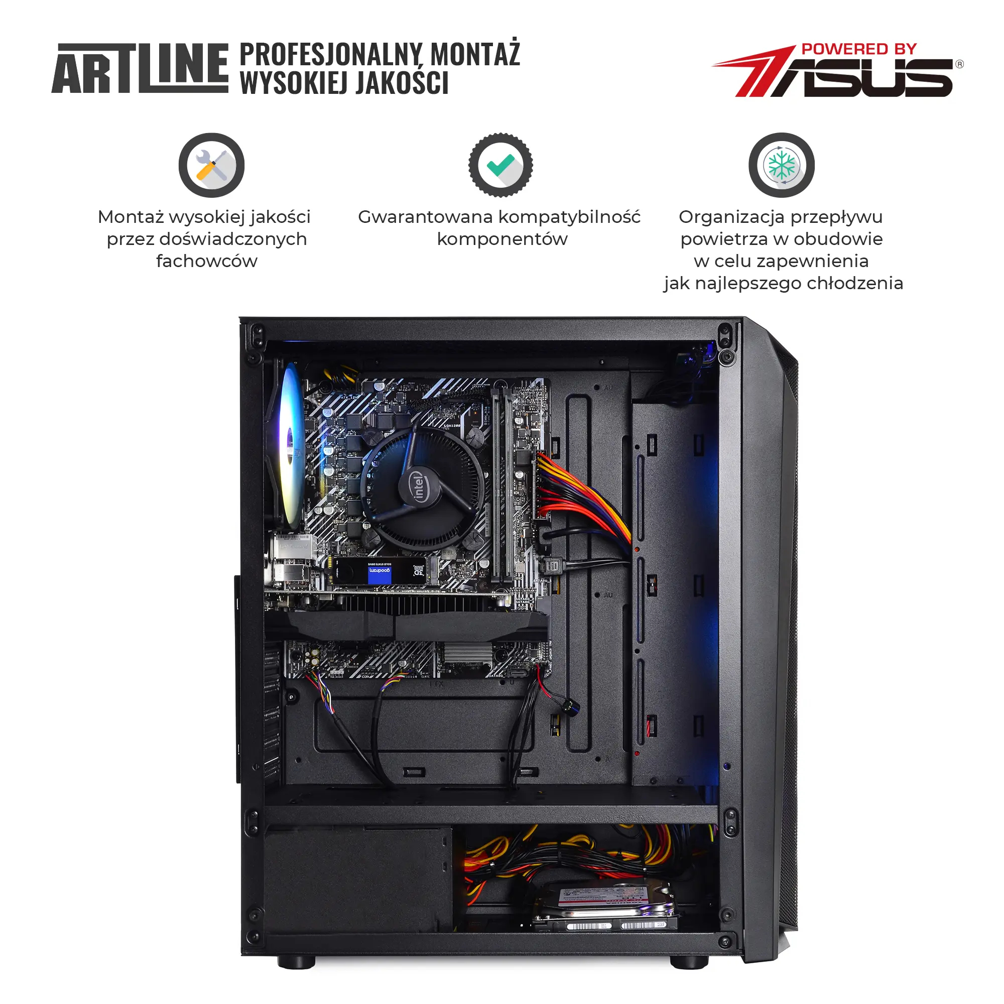 Komputer do domu ARTLINE Home H55 i3 12100F RTX 3050 8GB B31641 cena - zdjęcie 5