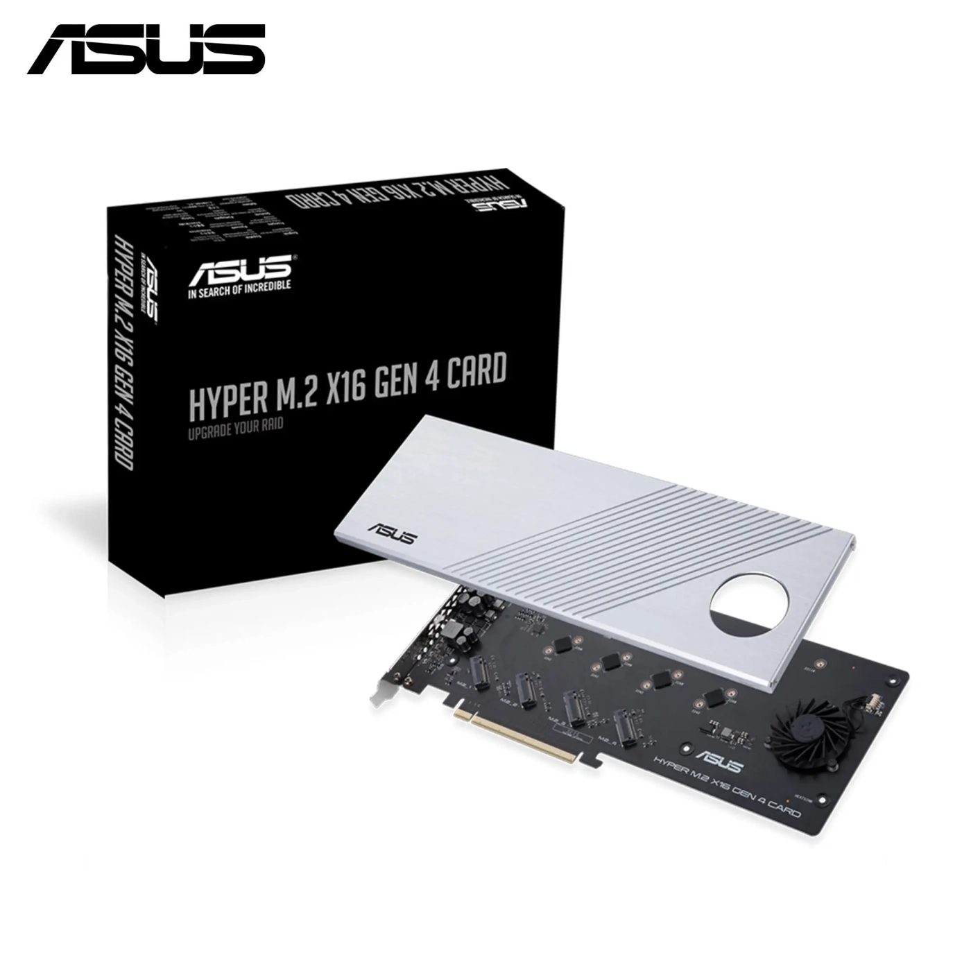 Adapter Asus PCIe Hyper M.2 X16 PCIe 4.0 X4 Expansion Card GEN 4 - 256 Gbps (90MC08A0-M0EAY0) cena - zdjęcie 3