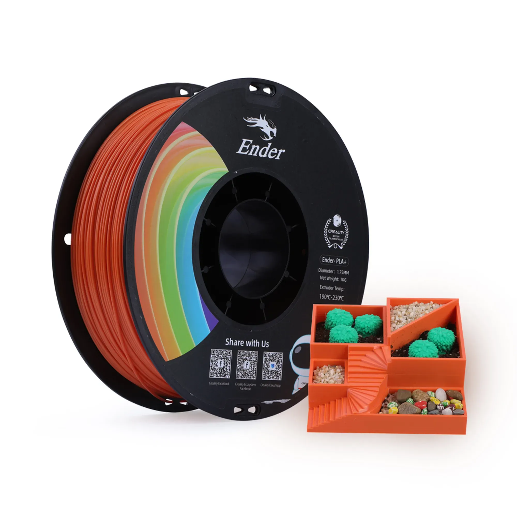 Filament Creality Ender-PLA Plus, 1kg, 1.75mm, pomarańczowy (3301010307) cena - zdjęcie 1