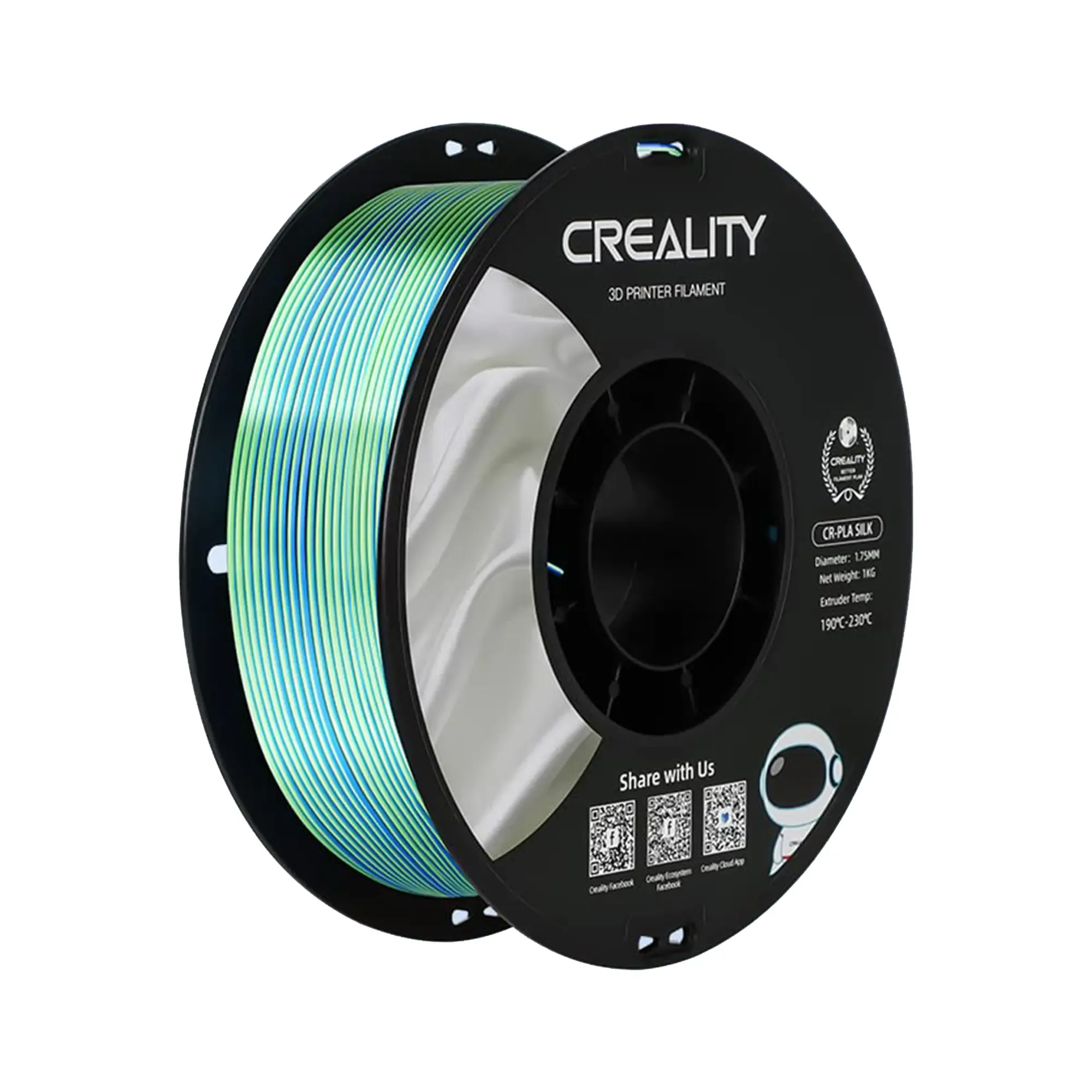 Filament Creality PLA Silky Shine, 1kg, 1.75mm, niebiesko-zielony (3301120011) cena - zdjęcie 0