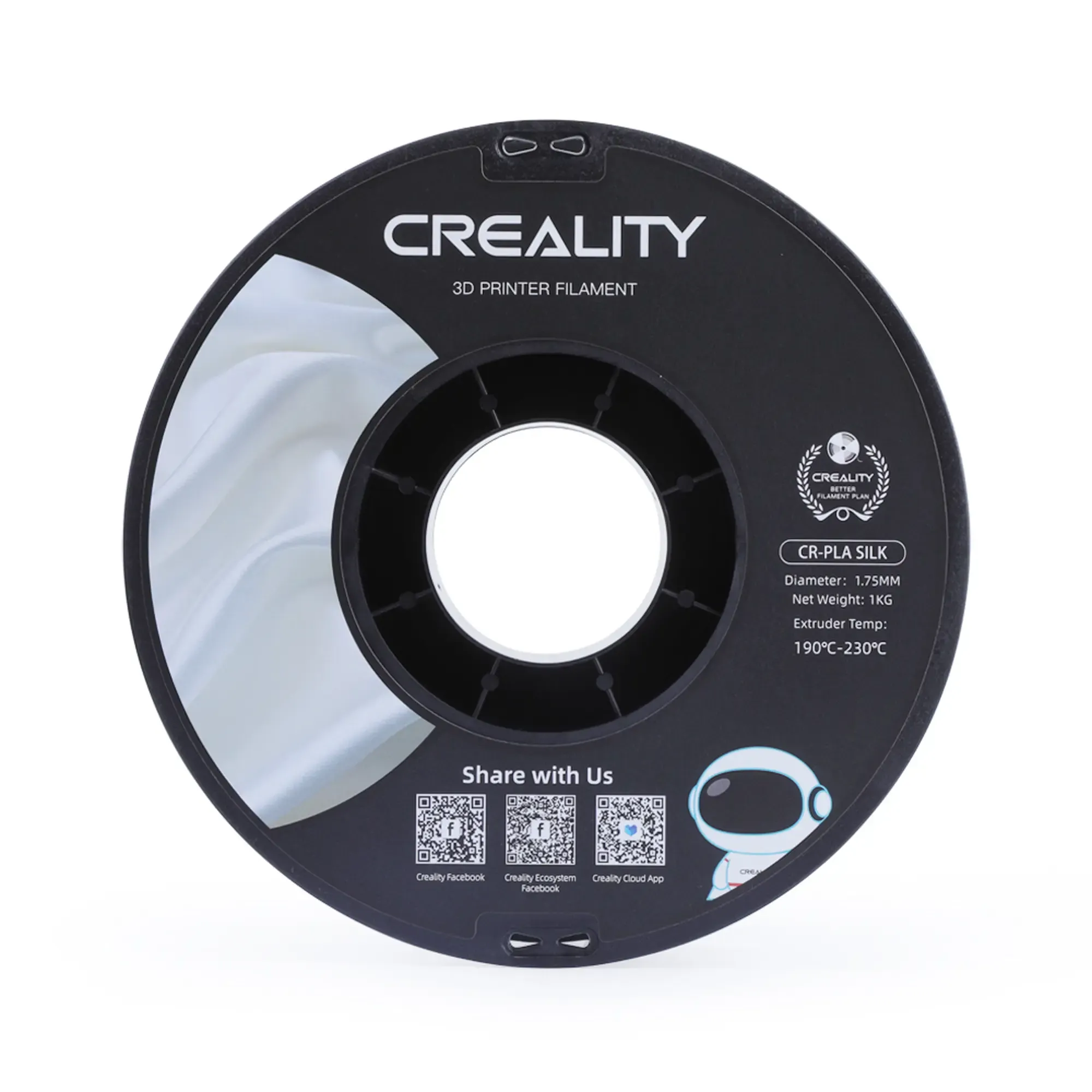 Filament Creality PLA Silky Shine, 1kg, 1.75mm, biały (3301120004) cena - zdjęcie 2