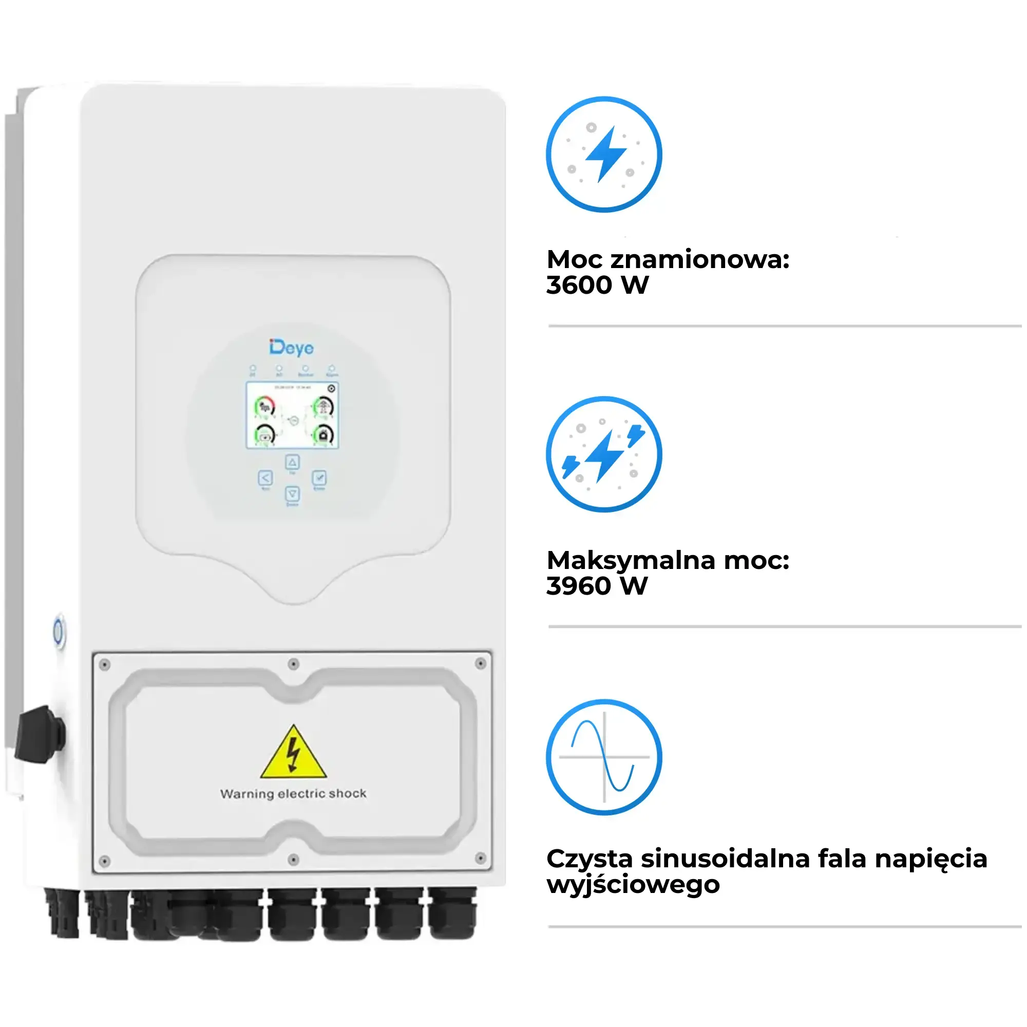 Falownik hybrydowy DEYE SUN-3.6K-SG05LP1-EU-AM2-P 3.6kW LV-battery 48V 2 MPPT Wi-Fi 230V 1-fazowy (SUN-3.6K-SG05LP1-EU-AM2-P) cena - zdjęcie 2
