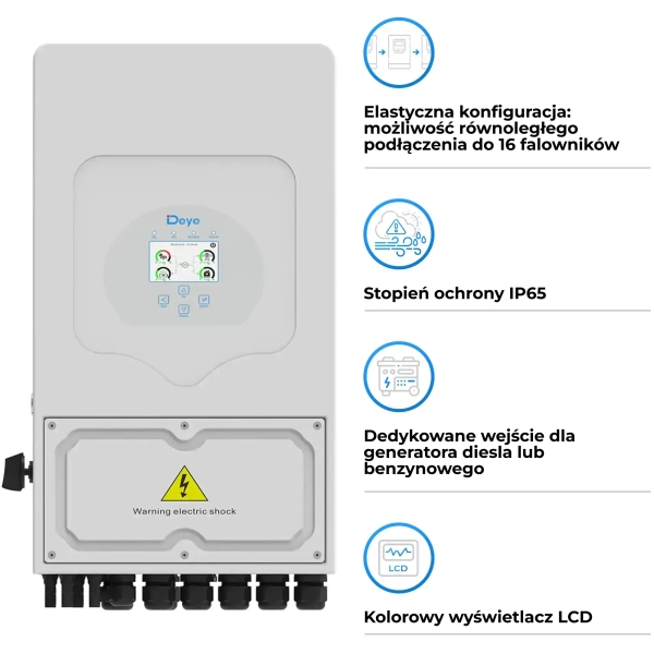 Falownik hybrydowy DEYE SUN-3.6K-SG05LP1-EU-AM2-P 3.6kW LV-battery 48V 2 MPPT Wi-Fi 230V 1-fazowy (SUN-3.6K-SG05LP1-EU-AM2-P) cena - zdjęcie 4