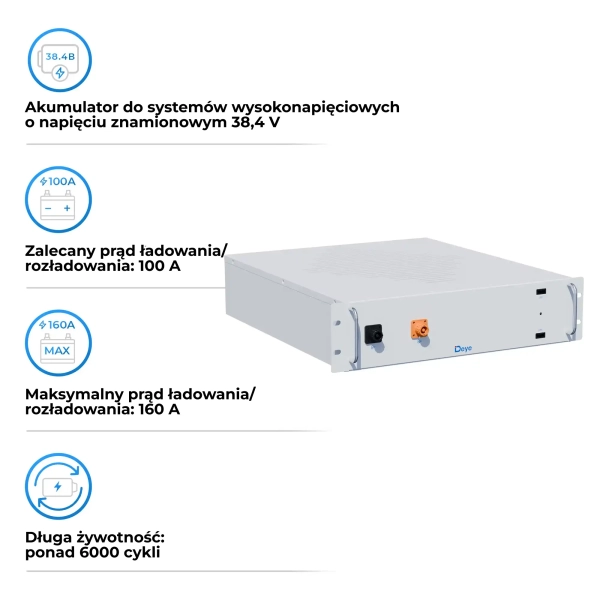 Akumulator (magazyn energii) DEYE BOS-A LiFePO4 HV 38,4 V 200 Ah 7,68 kWh bez modułu BMS (BOS-A) cena - zdjęcie 2