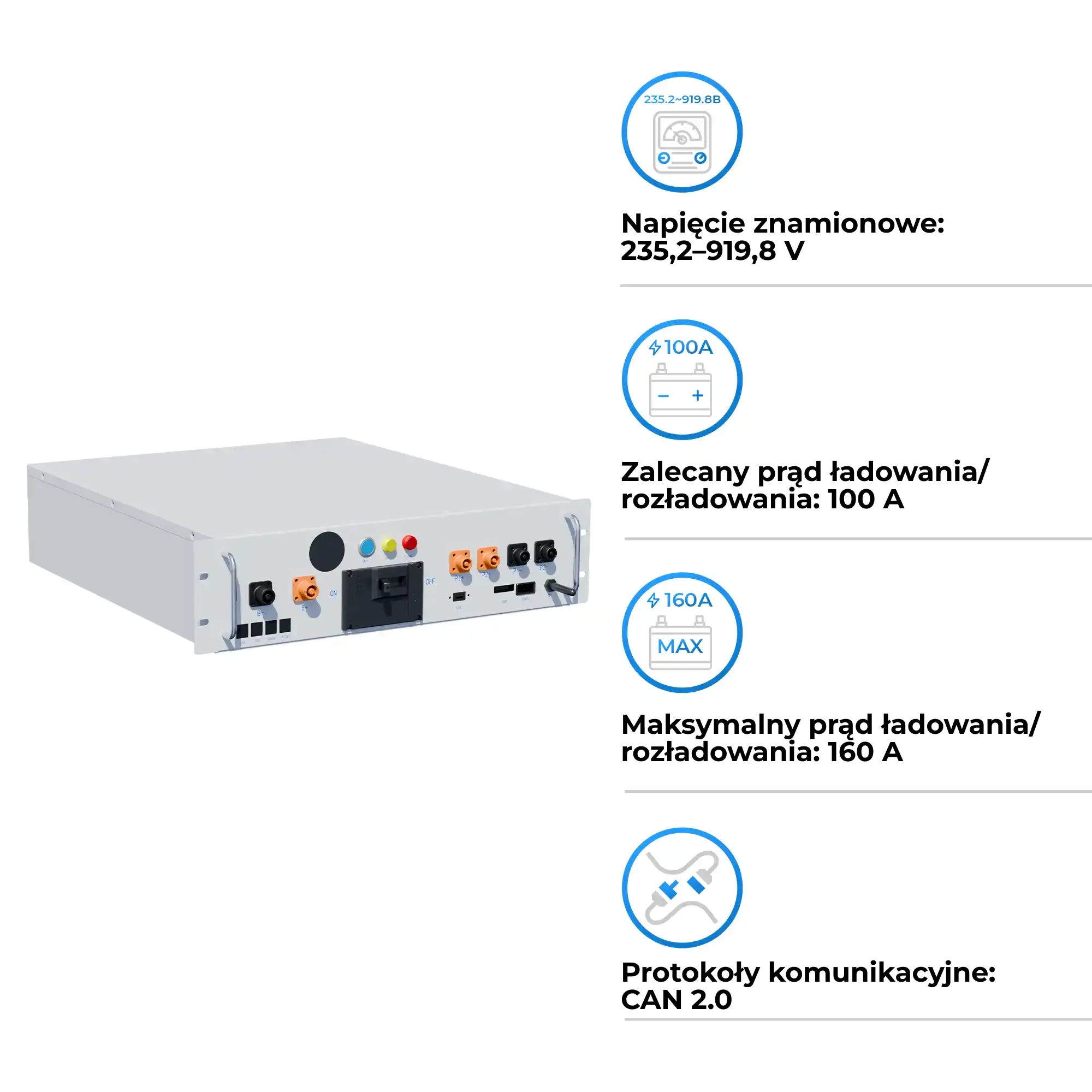 System zarządzania baterią (BMS) do baterii DEYE BOS-A 1000 V 160 A (BOS-A-PDU-2 1000 V/160 A) cena - zdjęcie 1
